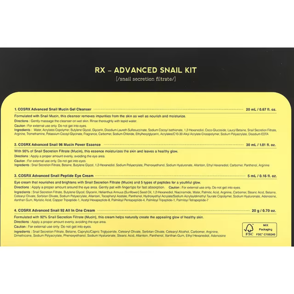 COSRX - All About Snail Trial Kit - Wardobie