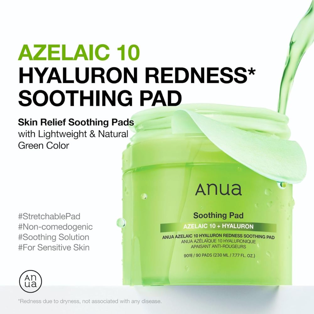 Anua – Azelaic 10 Hyaluron Redness Soothing Pad 90 Pads [230ml] - Wardobie