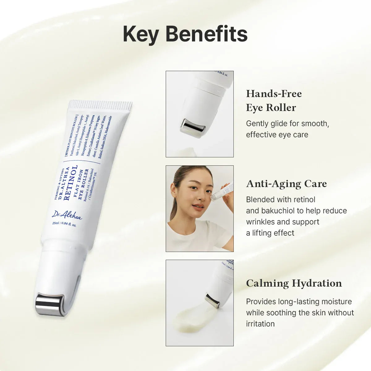 Dr. Althea Retinol Flat Iron Eye Roller [25ml] - Wardobie