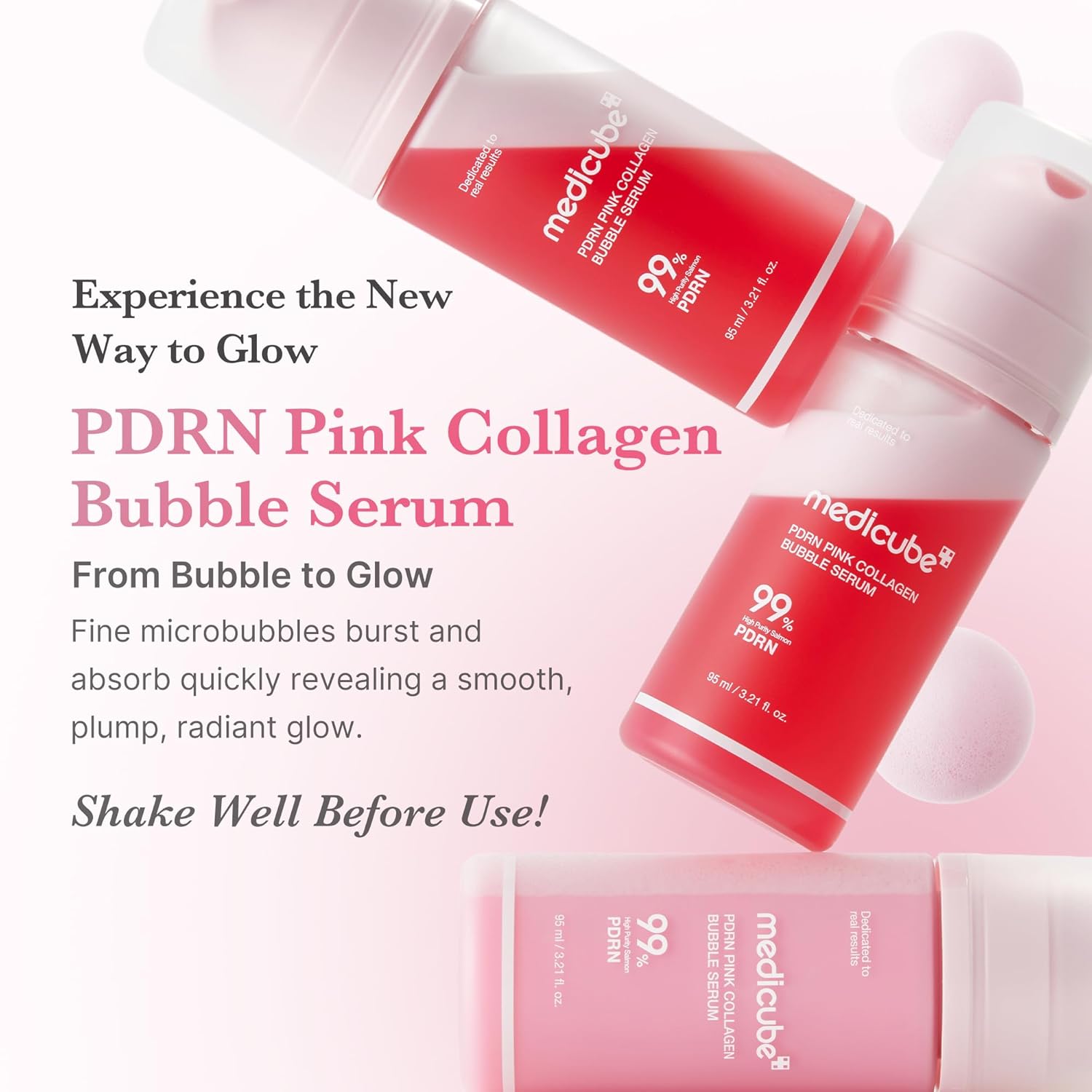 medicube - PDRN Pink Collagen Bubble Serum [95ml] - Wardobie
