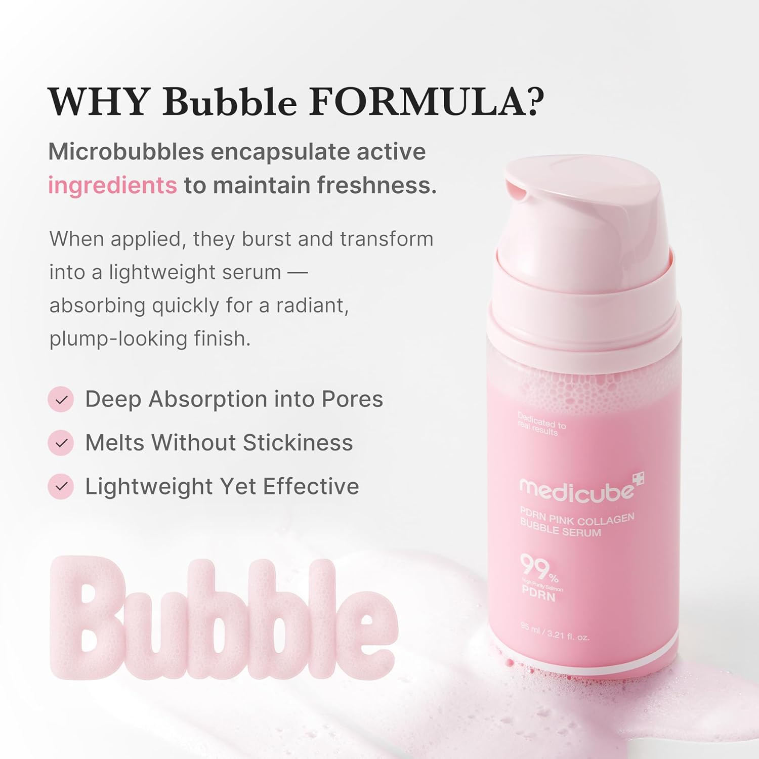 medicube - PDRN Pink Collagen Bubble Serum [95ml] - Wardobie