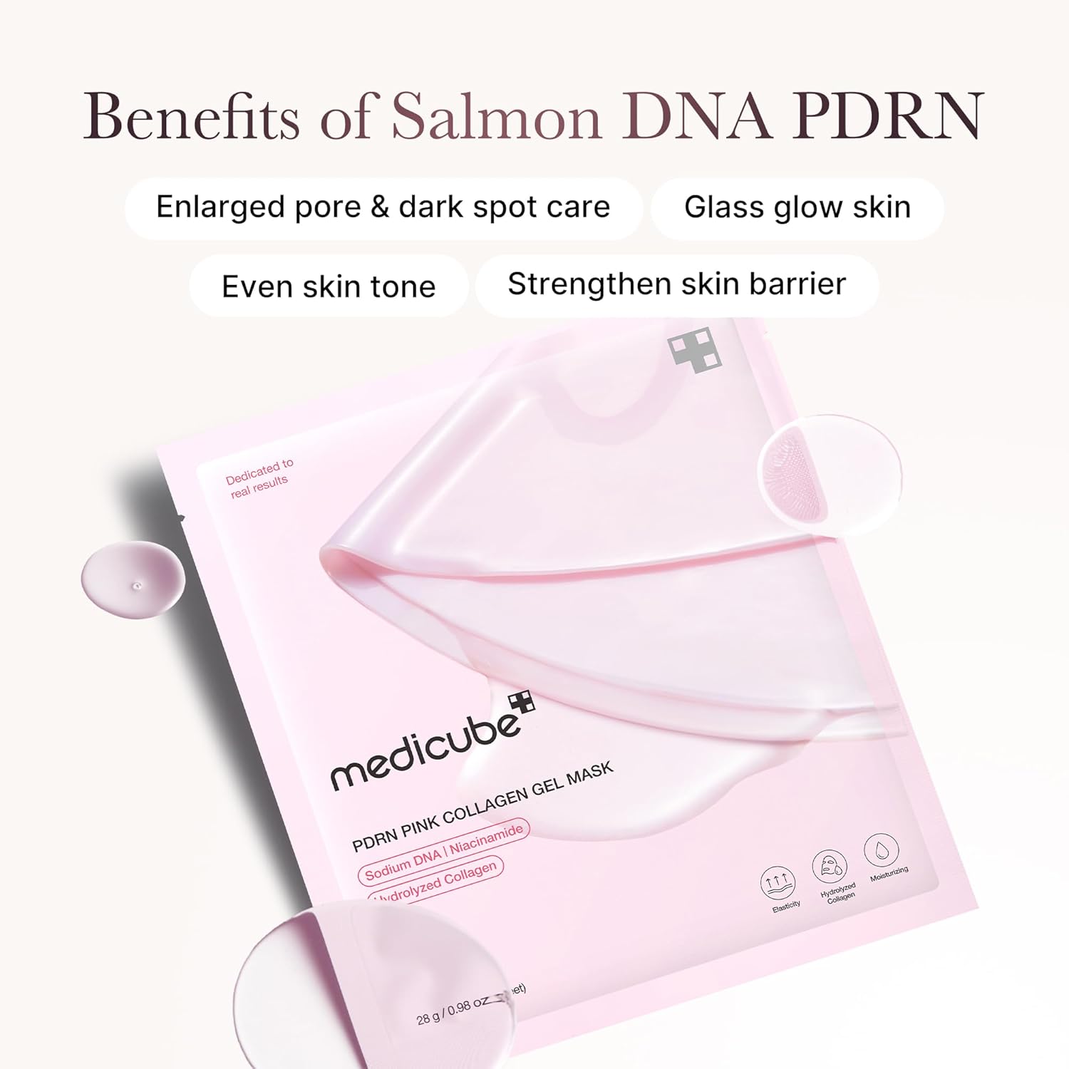 medicube - PDRN Pink Collagen Gel Mask [28g x 4 sheets] - Wardobie