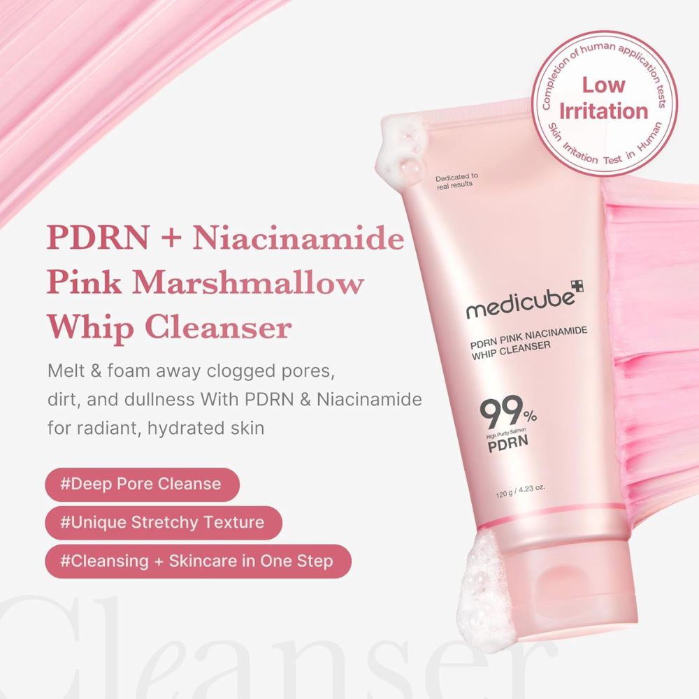 medicube PDRN Pink Niacinamide Whip Cleanser [120g] - Wardobie