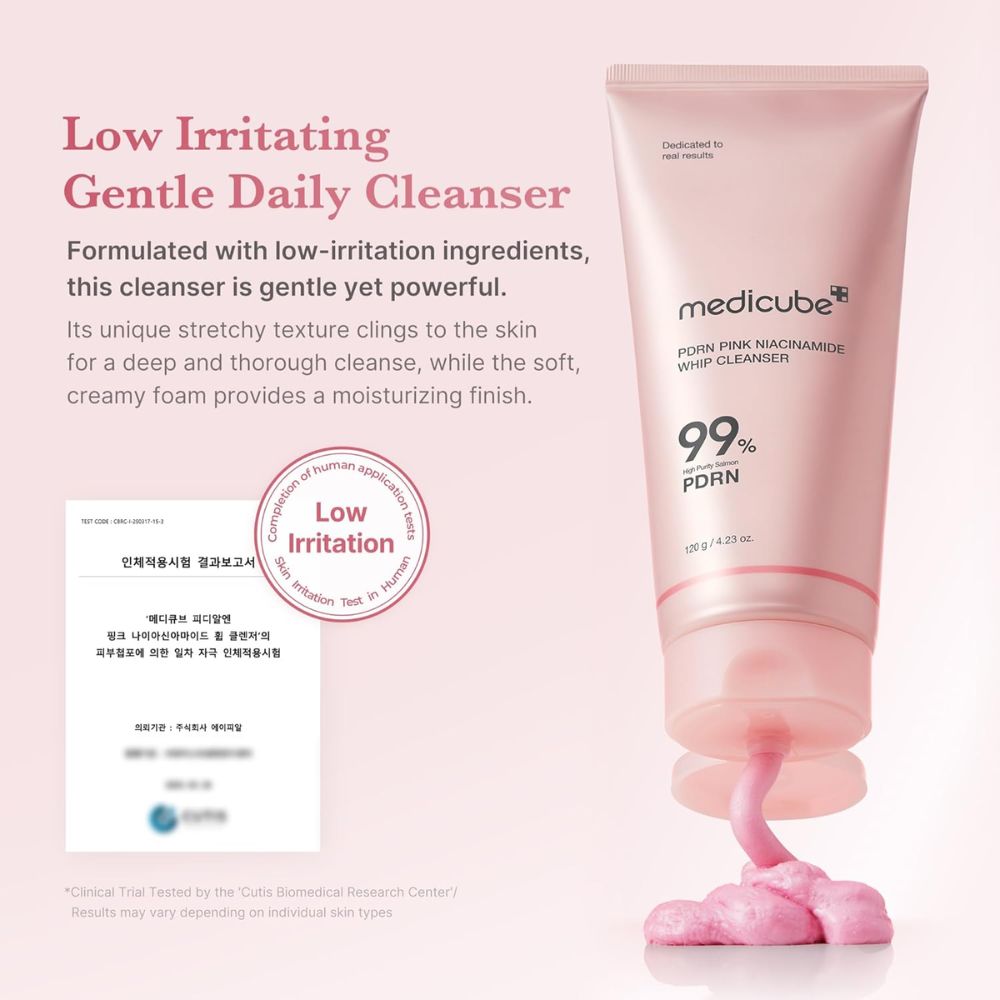 medicube PDRN Pink Niacinamide Whip Cleanser [120g] - Wardobie