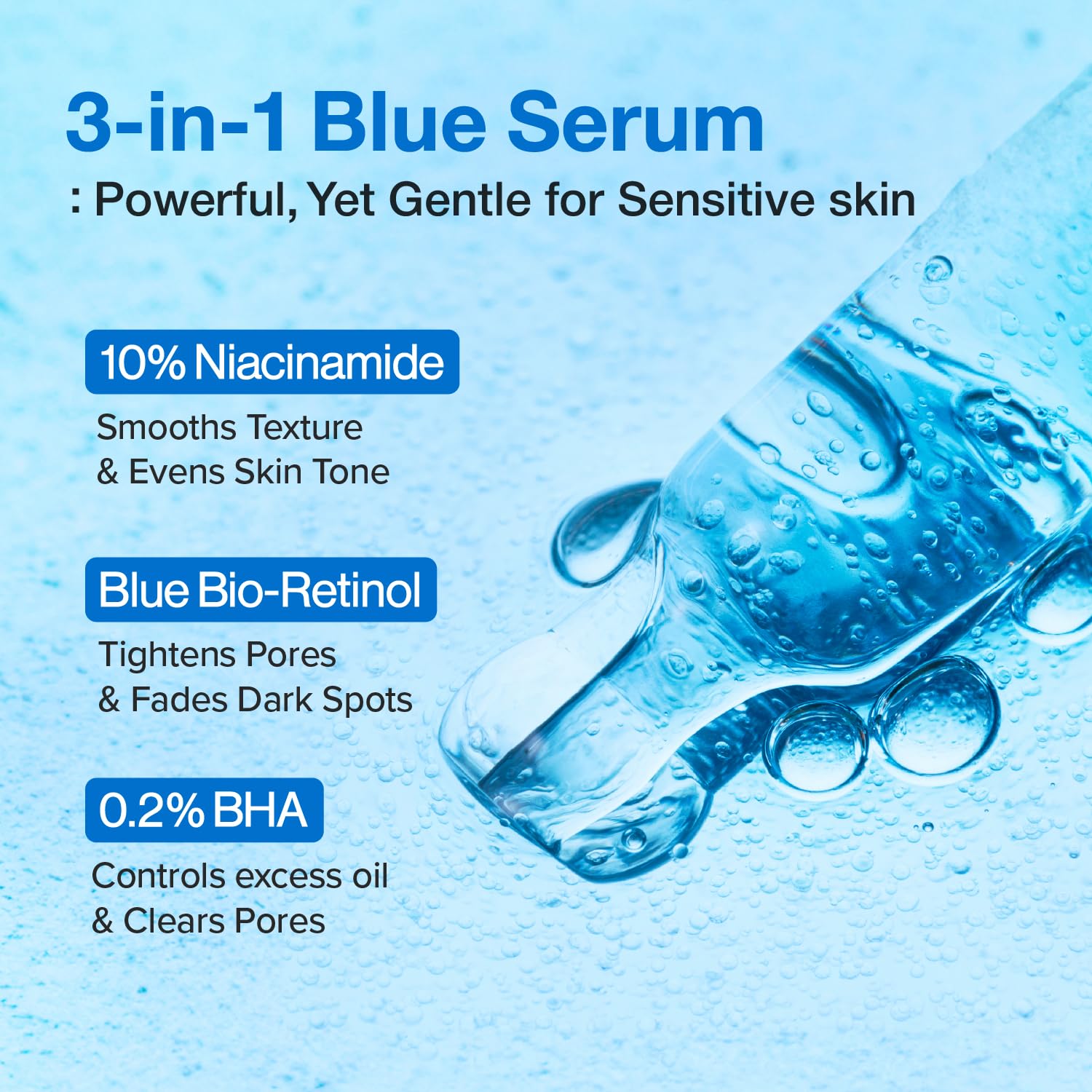 numbuzin - No.3 Blue Bio-Retinol Pore Refining Serum [30ml] - Wardobie