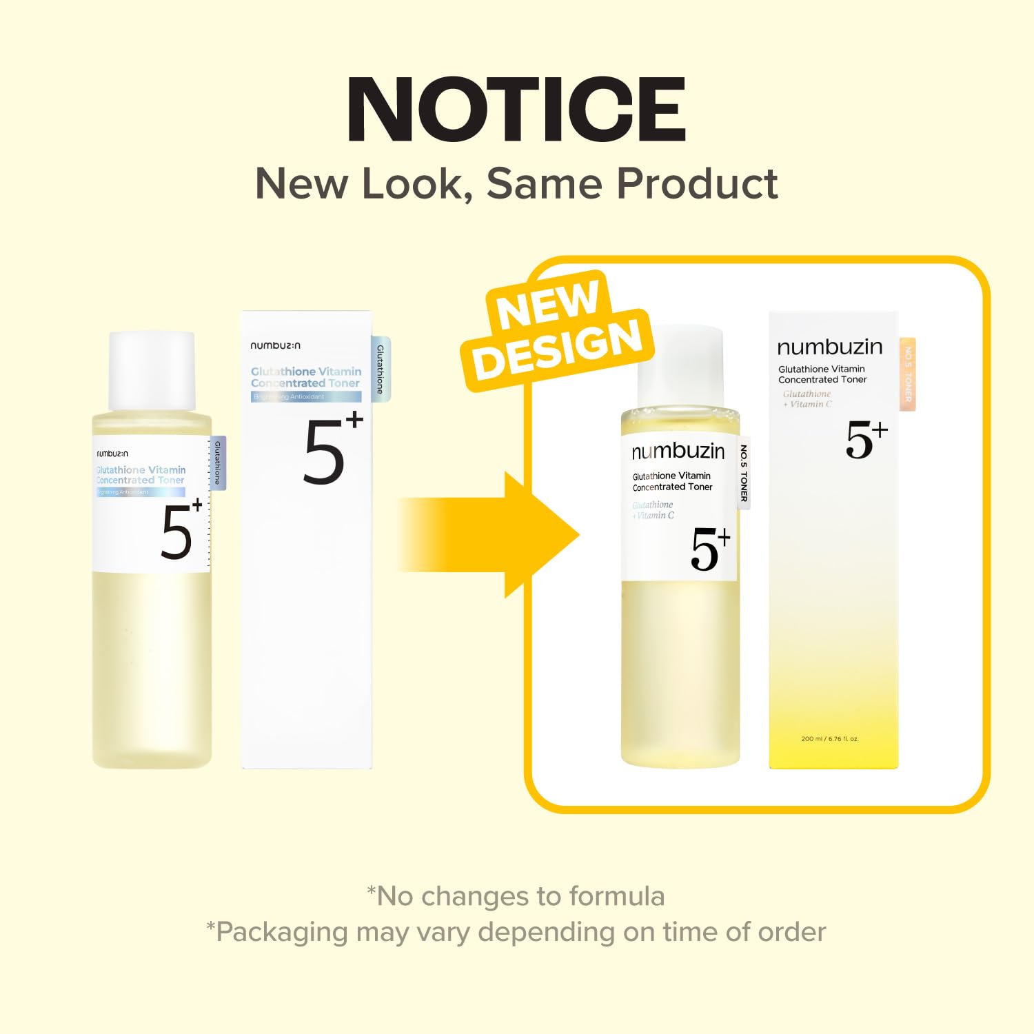 numbuzin - No.5+ Glutathione Vitamin Concentrated Toner [200ml] - Wardobie