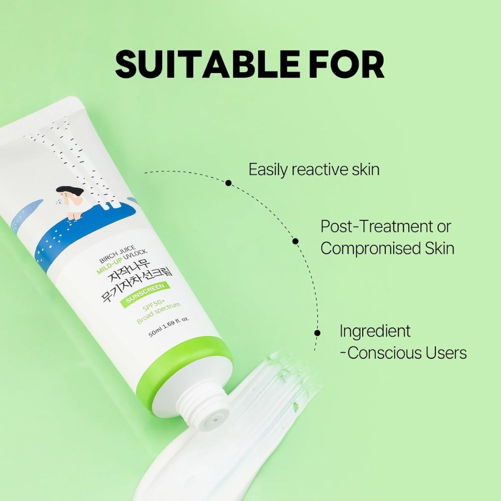 ROUND LAB – Birch Juice Moisturizing Mild Up Sunscreen [50ml] - Wardobie